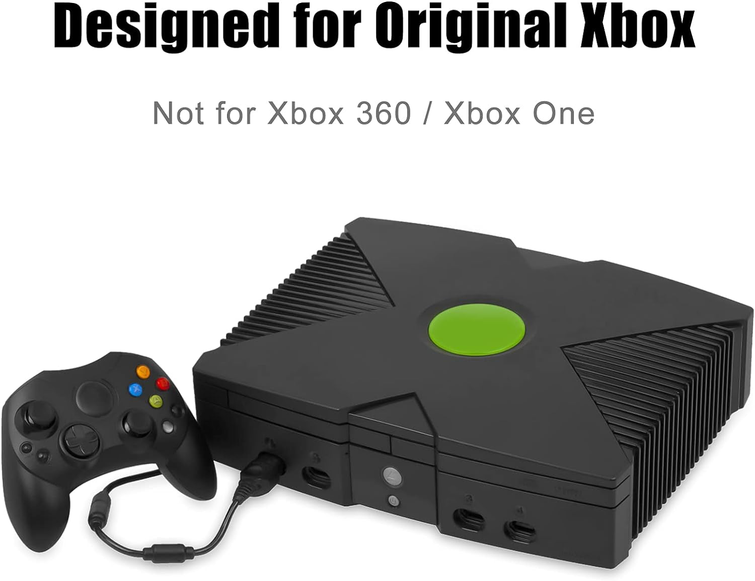 Controller Replacement for Xbox Controller S-Type/Original Xbox Controller,Classic Controller Compatible with Original Xbox Console(Pack of 2,Black and Ruby Red)